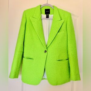 Smythe Neon Lime Textured One-Button Blazer